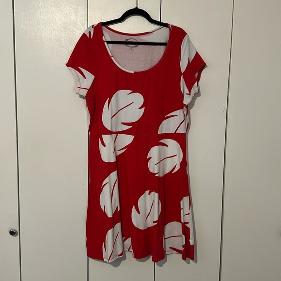 Disney Lilo and Stitch - Red and White Leaf Lilo Mini Dress - Picture 1 of 3